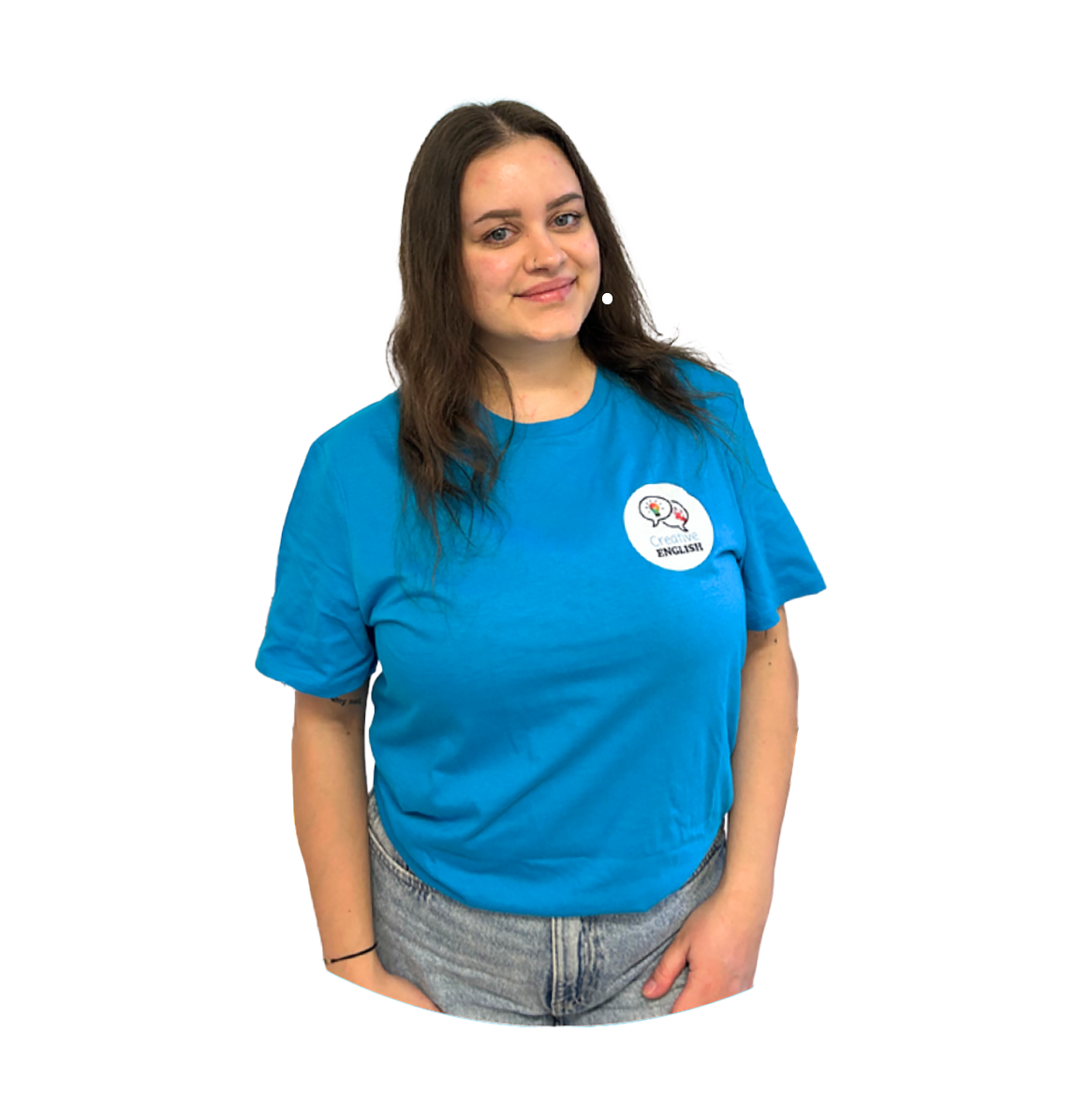 Sympatyczna nauczycielka angielskiego odpowiadająca na pytania